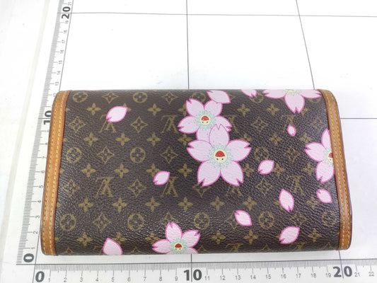 LOUIS VUITTON Monogram LOUIS VUITTON Louis Vuitton LOUIS VUITTON M92027 Monogram Cherry Blossom Brown Pink Long Wallet Wallet Wallet Wallet