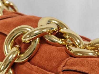 BOTTEGA VENETA Bottega suede orange shoulder bag