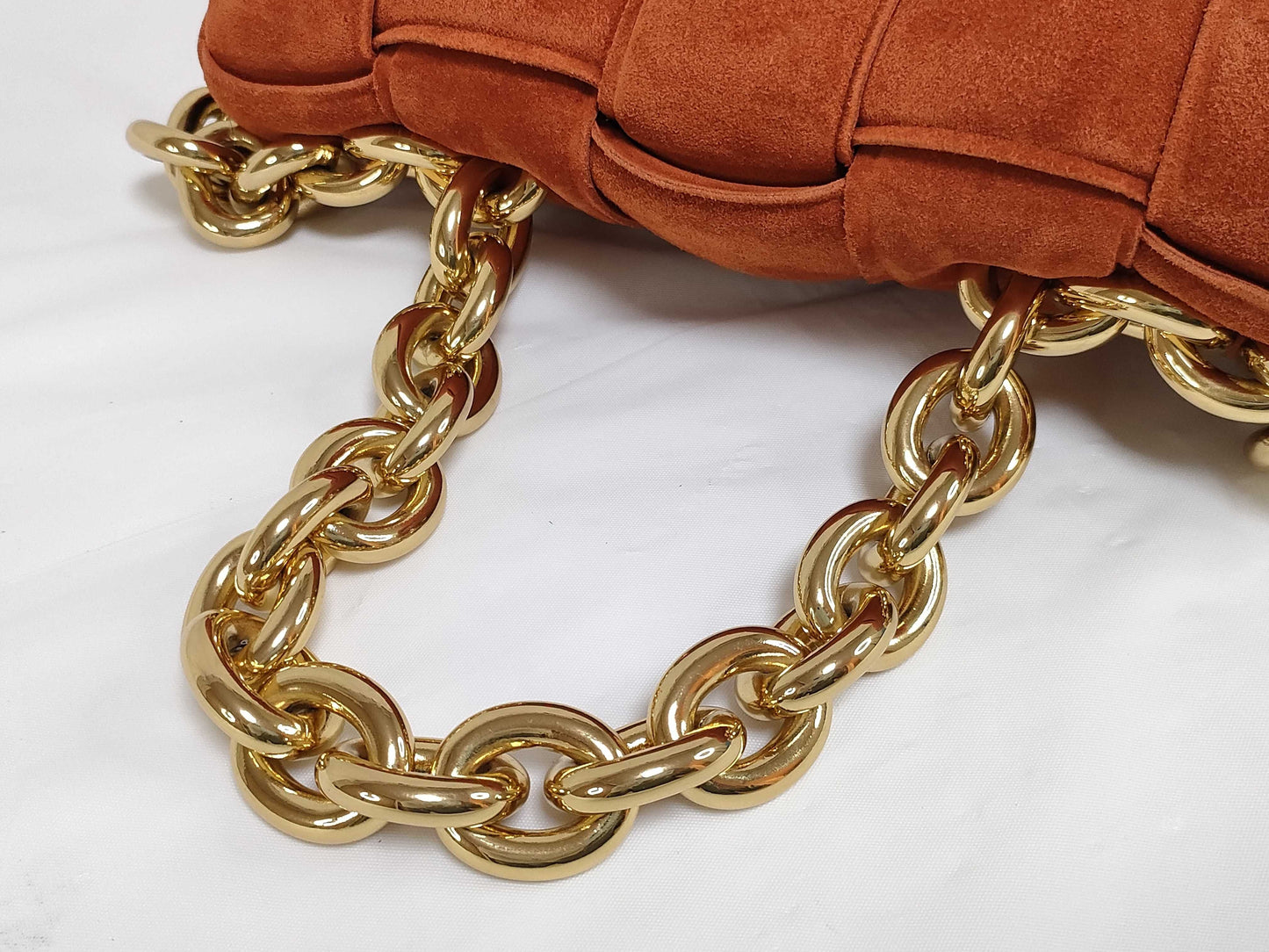 BOTTEGA VENETA Bottega suede orange shoulder bag