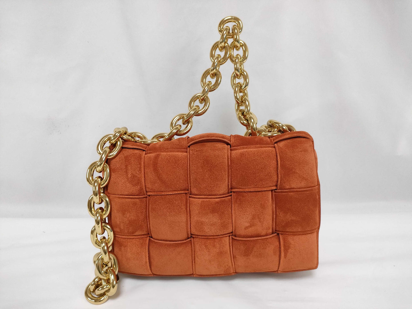 BOTTEGA VENETA Bottega suede orange shoulder bag