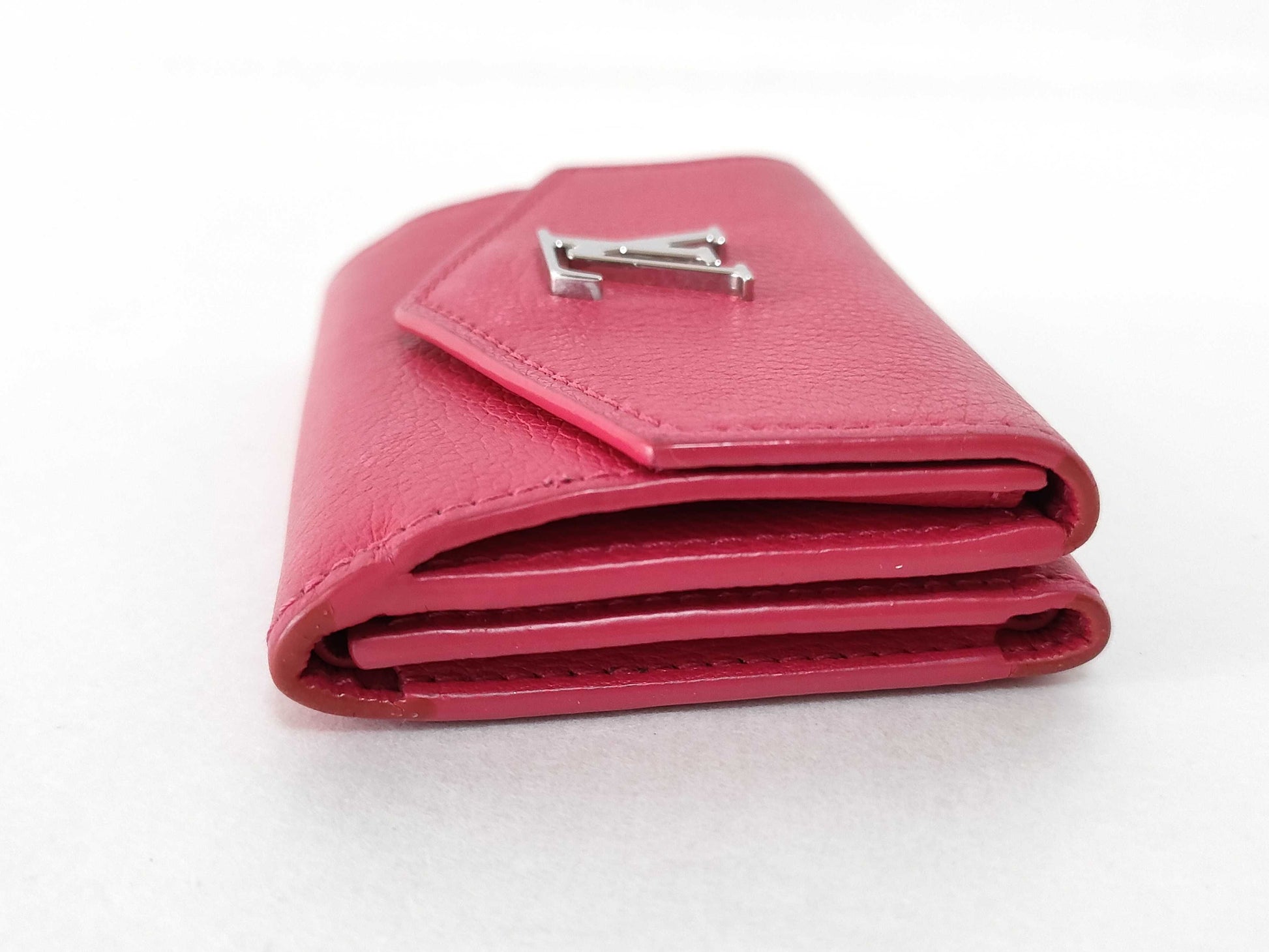 LOUIS VUITTON Louis Vuitton Portefeuille Lock Mini Taurillon Leather RFID Folding Wallet