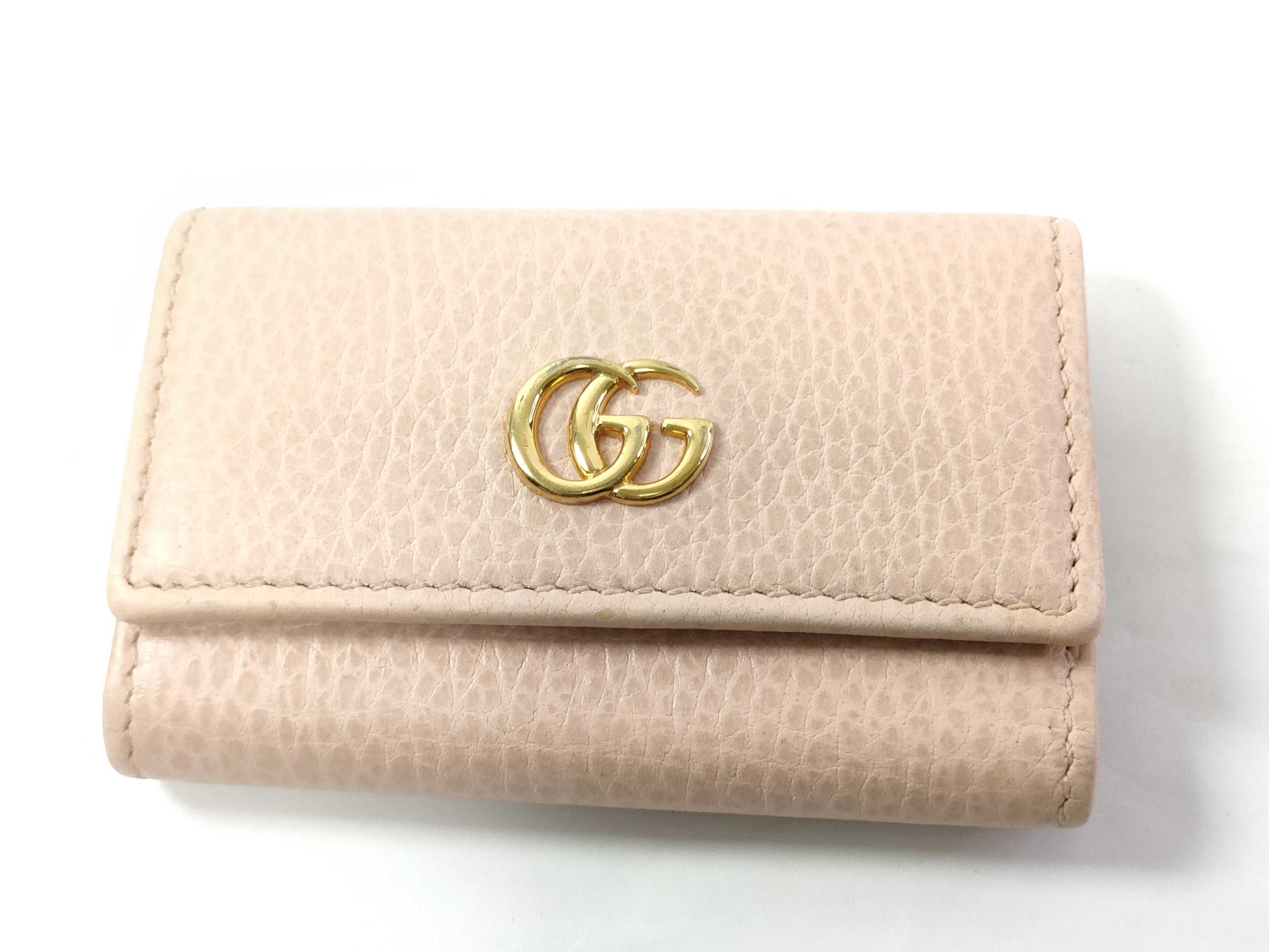 GUCCI GG Marmont Leather Key Case, Pink