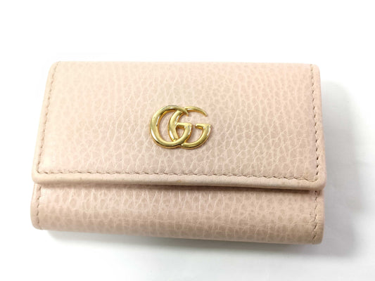 GUCCI GG Marmont Leather Key Case, Pink