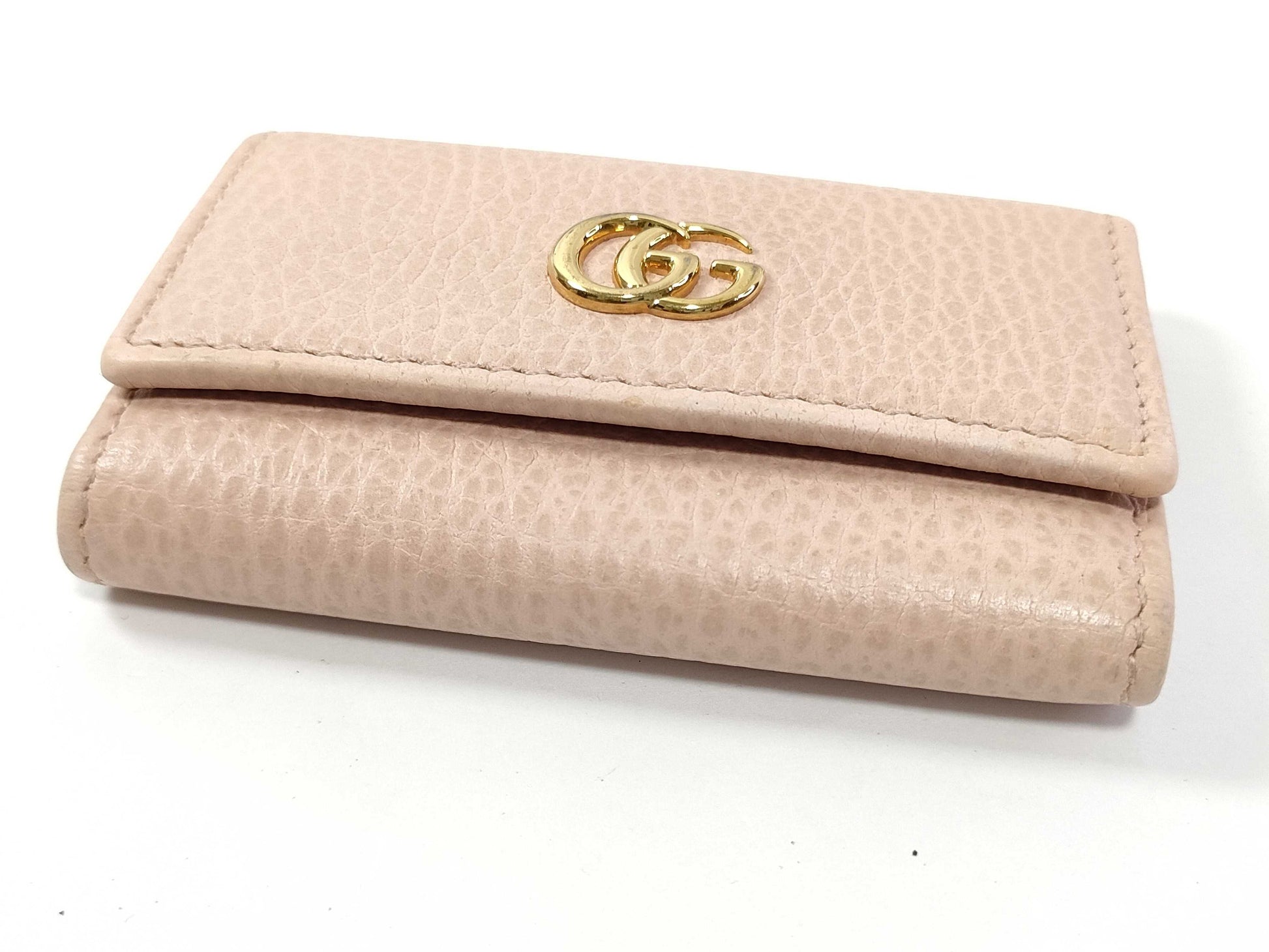 GUCCI GG Marmont Leather Key Case, Pink
