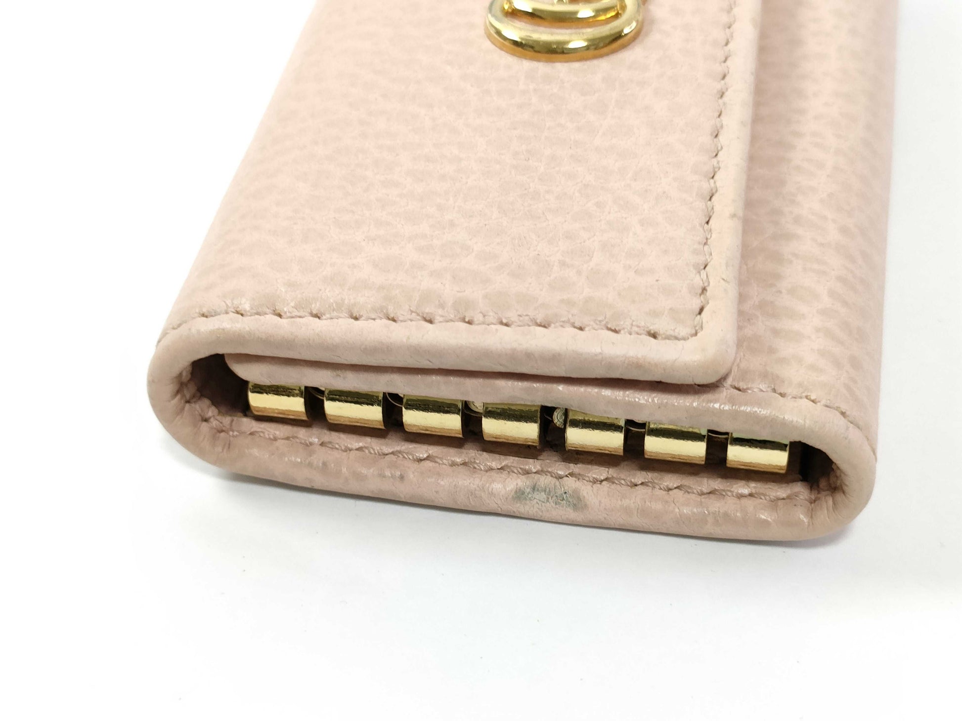 GUCCI GG Marmont Leather Key Case, Pink