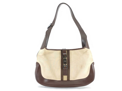 GUCCI Jackie Leather Handbag 001.3735 Beige, Brown