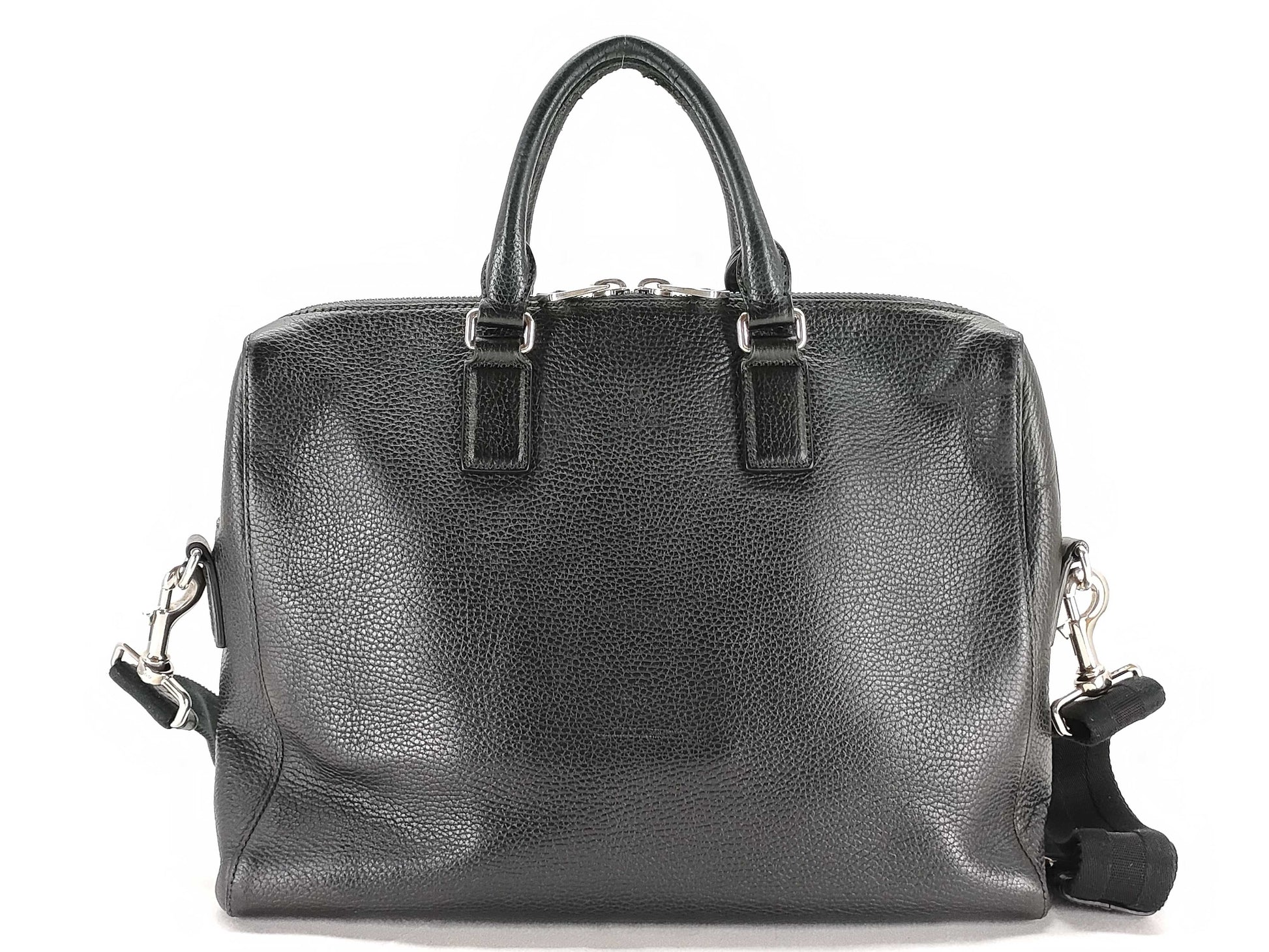 GUCCI GUCCI 387074 Leather Business Bag, Black, 2-Way Diamante Business Bag