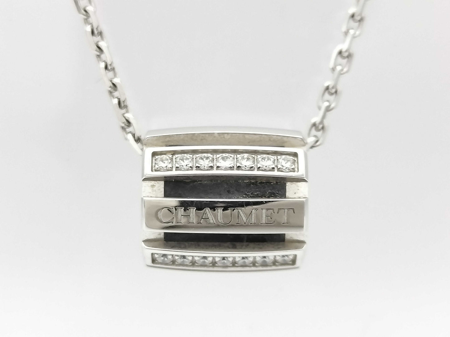 CHAUMET Class One Rubber Diamond Necklace in WG 750 