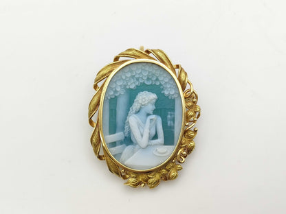 Cameo 18K 21.5g Brooch 