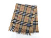 BURBERRY Fringe Scarf, Nova Check, Lambswool, Beige, Other Accessories