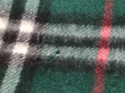 BURBERRY Nova Check Cashmere Fringe Scarf in Green