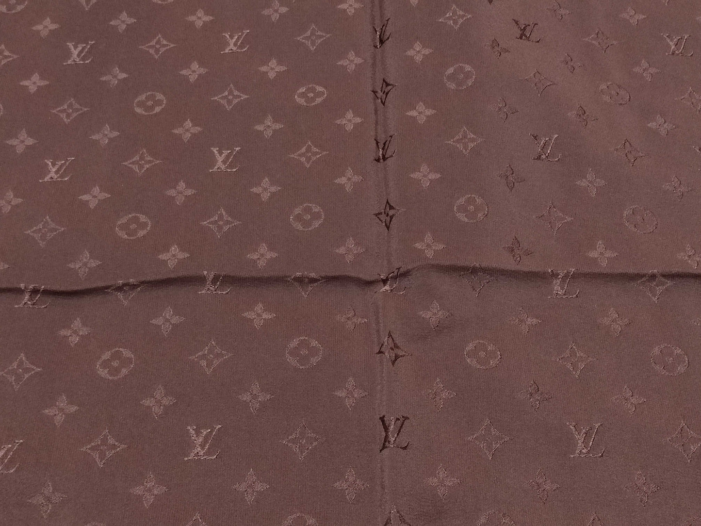 LOUIS VUITTON Monogram Silk Scarf, Bordeaux, with Tag