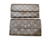 LOUIS VUITTON Two Louis Vuitton long wallets: Portefeuille Sarah and Damier Monogram.
