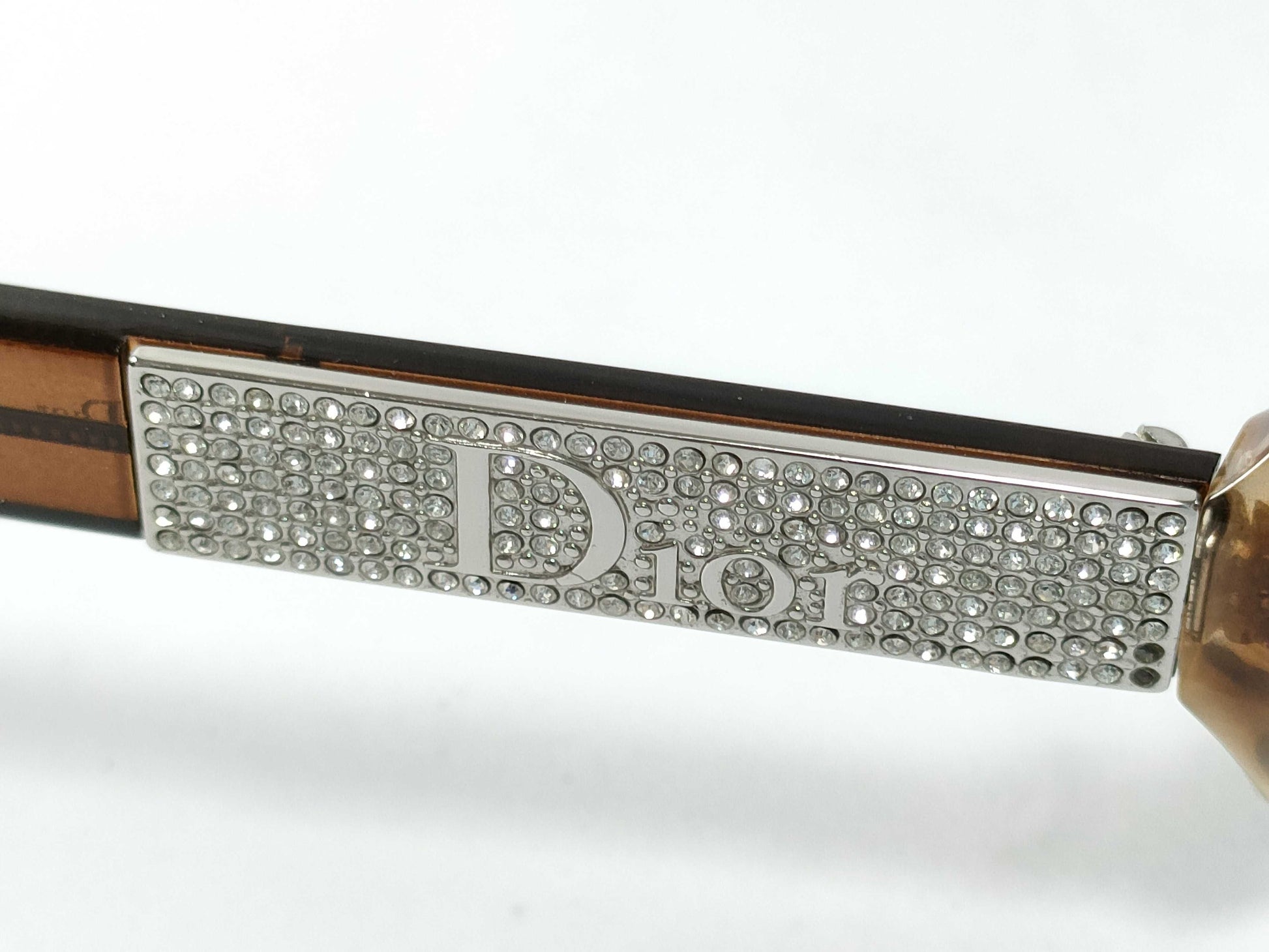  Dior Christian Dior Sunglasses DIORSUNSTRASS3F Logo Rhinestone Brown Sunglasses/Eyeglasses