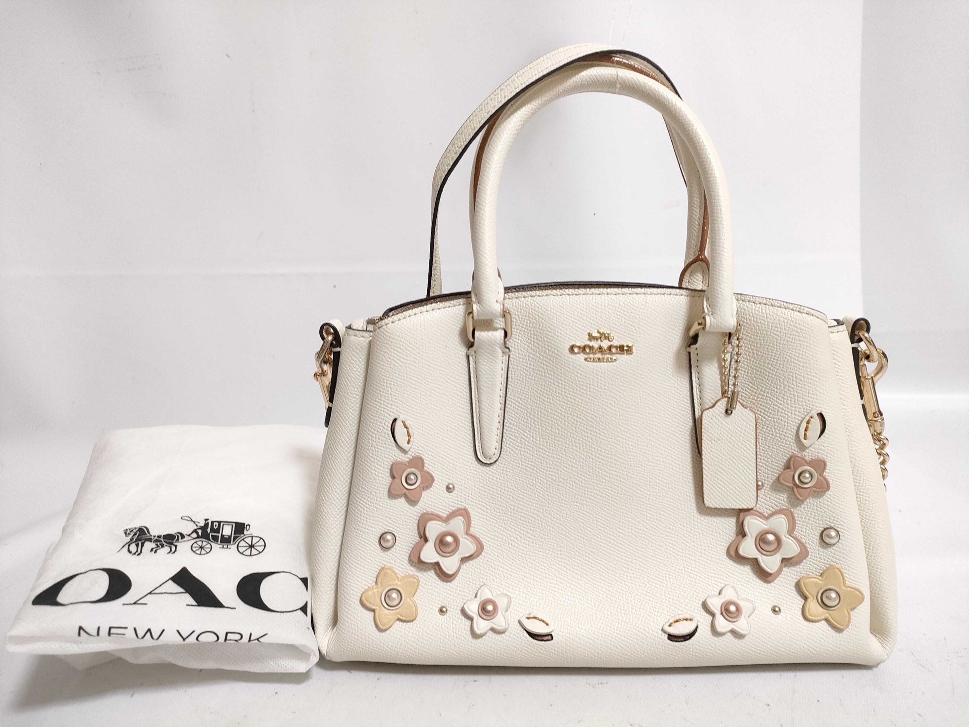 COACH Mini Sage Handbag, 2-Way, with Floral Applicate Design