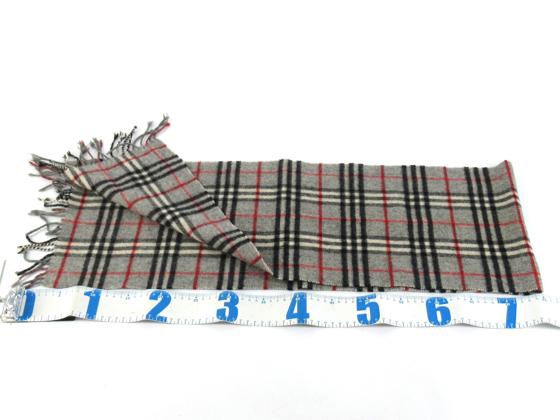 BURBERRY BURBERRY Check Scarf with Tag Gray Other Accessories