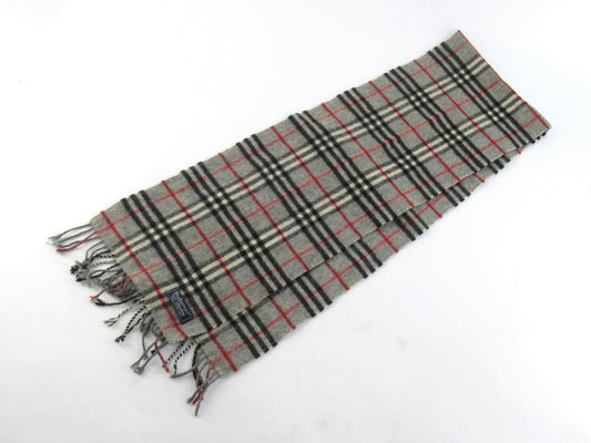 BURBERRY BURBERRY Check Scarf with Tag Gray Other Accessories
