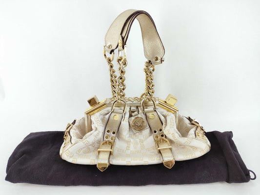 VERSACE Mini Boston Canvas/Calf Boston Bag