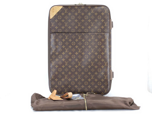LOUIS VUITTON Monogram Pegasus 55 Suitcase/Trunk M23294 SP0092 with Padlock, Key, Name Tag, Hanger, Hand Strap, and Clothing Case/Carry-on Bag