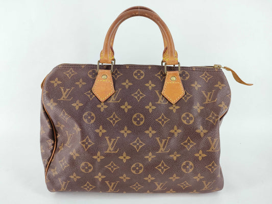 LOUIS VUITTON Monogram Speedy 30 Handbag M41526 VI0941 Cadena Boston Bag
