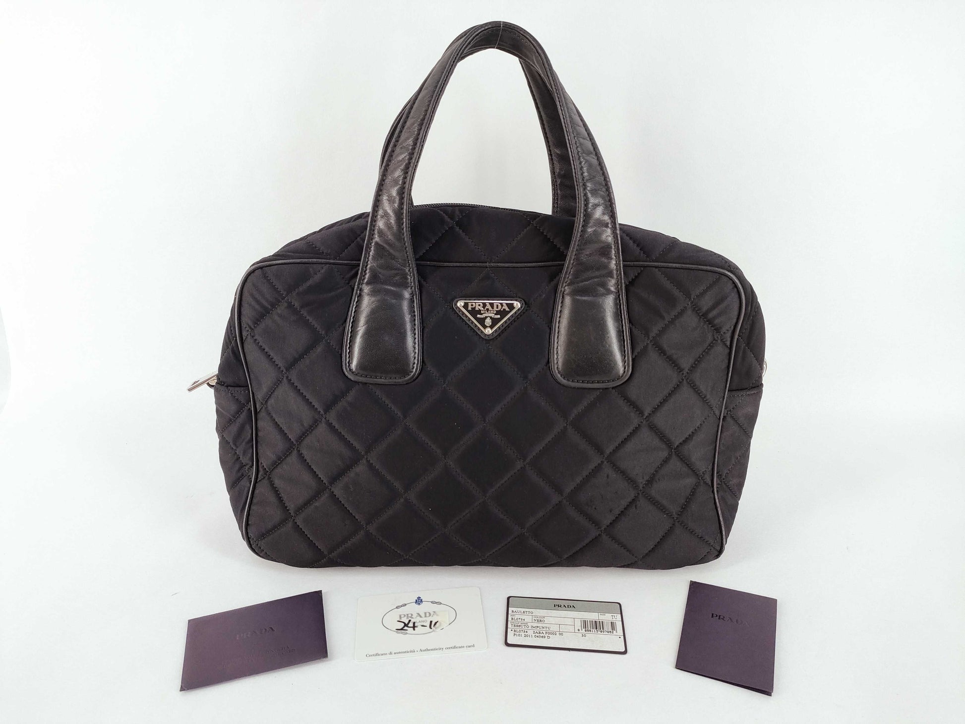 PRADA Nylon PRADA BL0754 Mini Boston Bag Black Boston Bag
