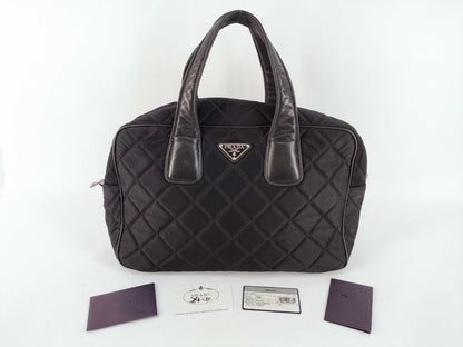 PRADA Nylon PRADA BL0754 Mini Boston Bag Black Boston Bag