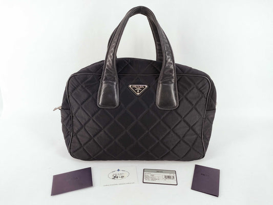 PRADA Nylon PRADA BL0754 Mini Boston Bag Black Boston Bag