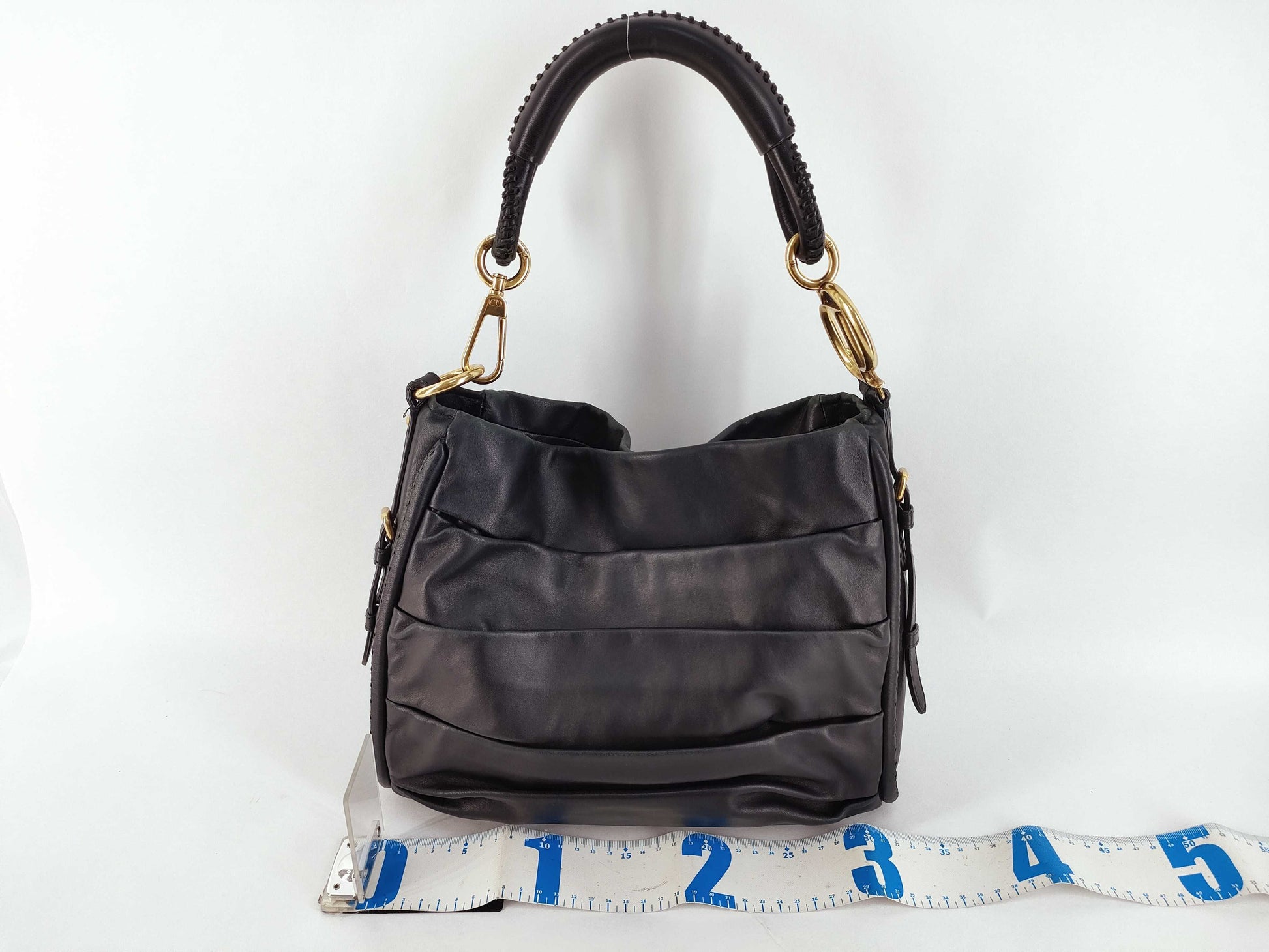 Dior M0340VLVA Hobo Drape Shoulder Bag Beige x Black Shoulder Bag