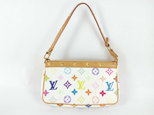 LOUIS VUITTON Monogram Multicolore LOUISDVUITTON M92649 Multicolore Pochette Accessoires Blanc SL0093 Handbag