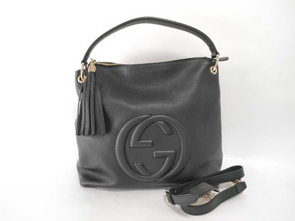 GUCCI Soho Interlocking Black Shoulder Bag 536194/000926