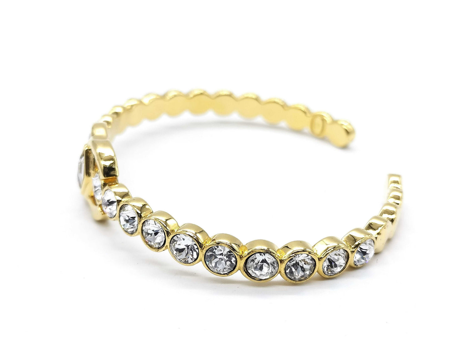 CHANEL Coco Mark Rhinestone Bracelet Gold Bracelet/Bangle
