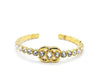 CHANEL Coco Mark Rhinestone Bracelet Gold Bracelet/Bangle