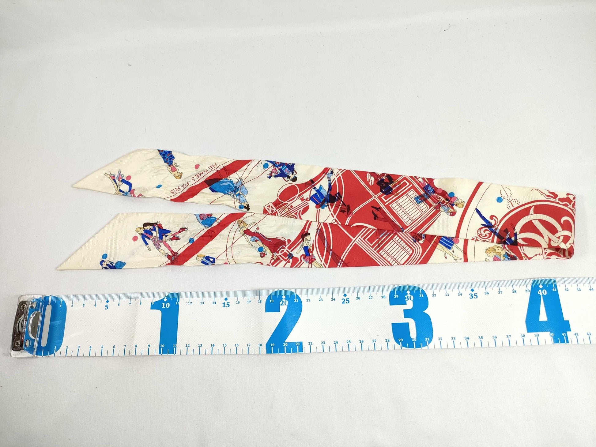 HERMES Twilly Silk Scarf Red Scarf Other Accessories