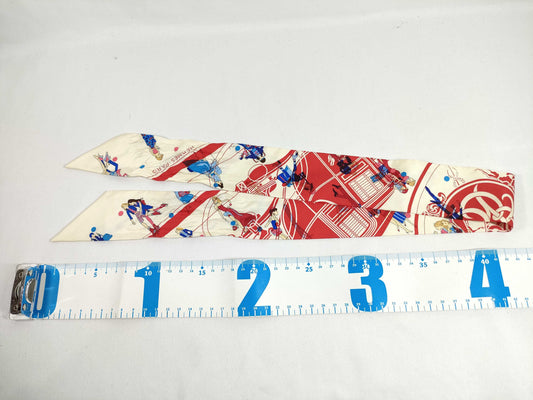 HERMES Twilly Silk Scarf Red Scarf Other Accessories