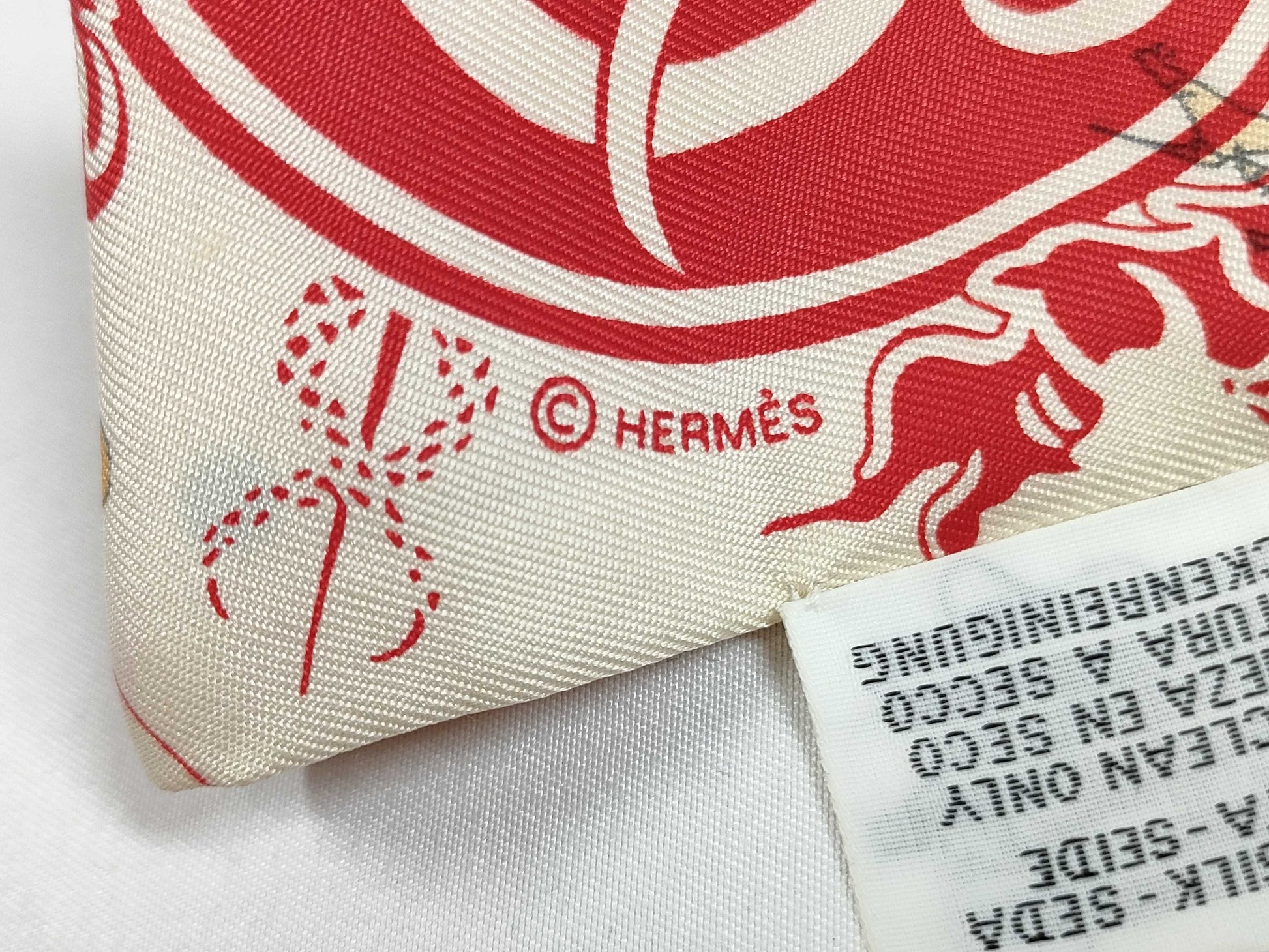 HERMES Twilly Silk Scarf Red Scarf Other Accessories