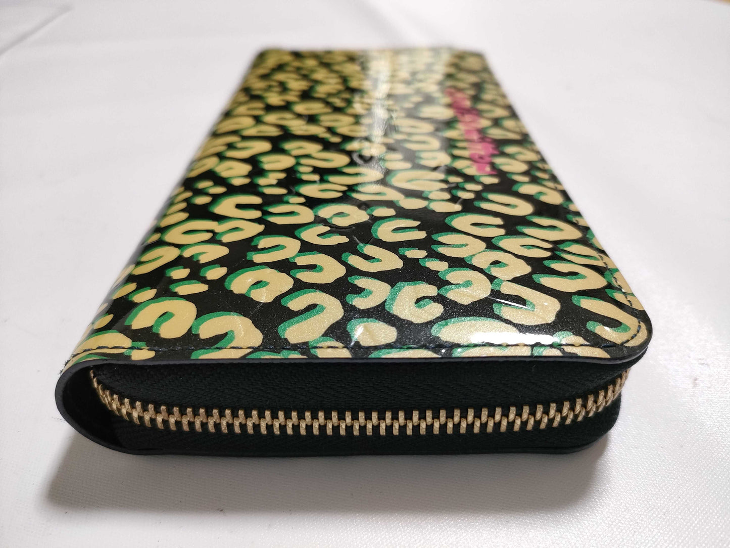 LOUIS VUITTON Monogram Vernis Leopard Print Zippy Wallet M91475 Wallet