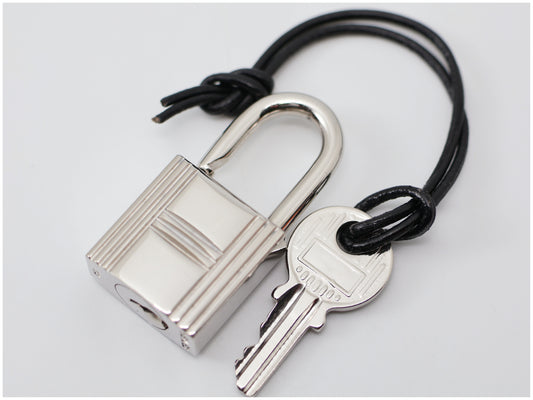 HERMES HERMES Cadena & Key Set 110 Silver Charm with Cord