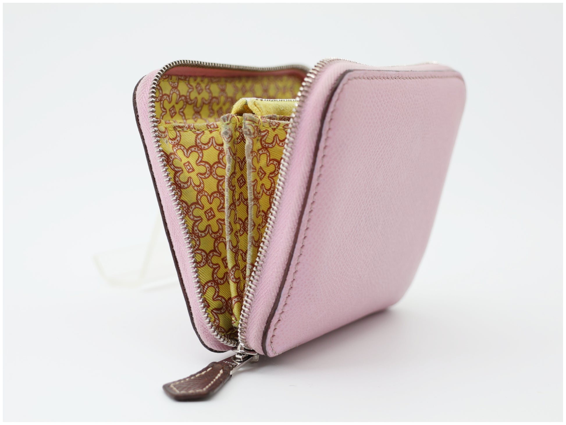 HERMES Azap Silk In Compact Mauve Sylvestre Epsom Leather Wallet with U Stamp 
