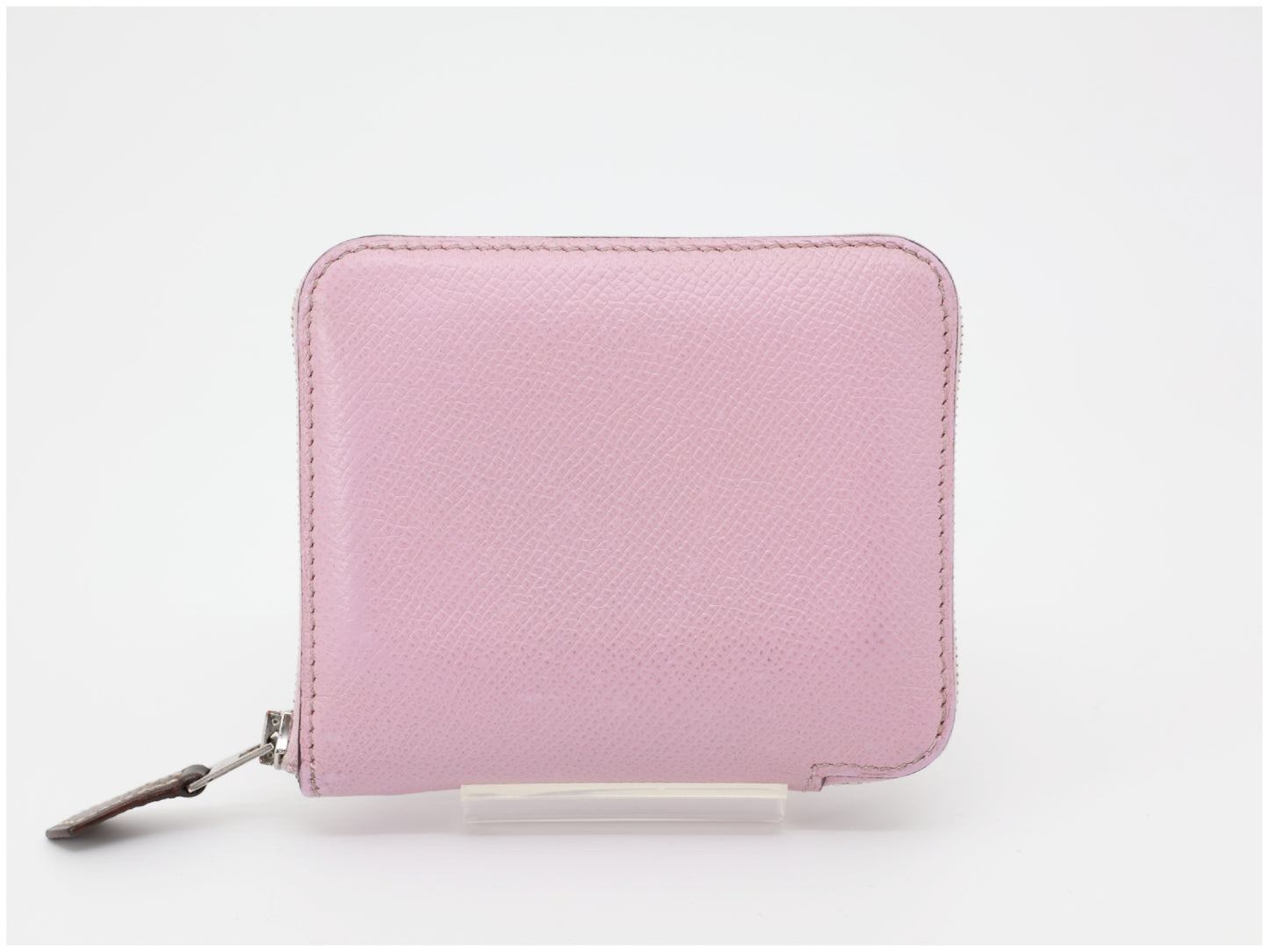 HERMES Azap Silk In Compact Mauve Sylvestre Epsom Leather Wallet with U Stamp 