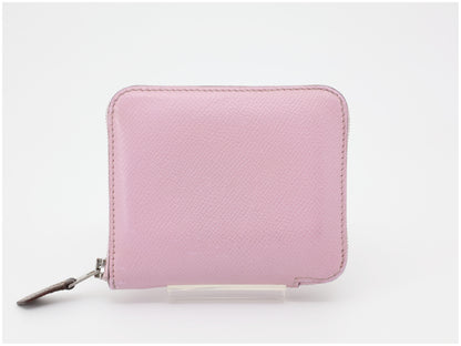 HERMES Azap Silk In Compact Mauve Sylvestre Epsom Leather Wallet with U Stamp 