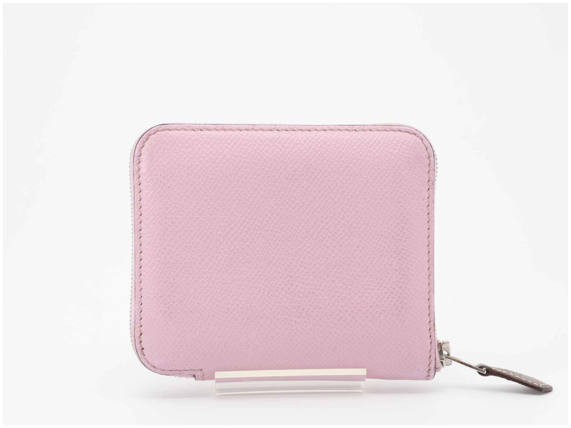 HERMES Azap Silk In Compact Mauve Sylvestre Epsom Leather Wallet with U Stamp 