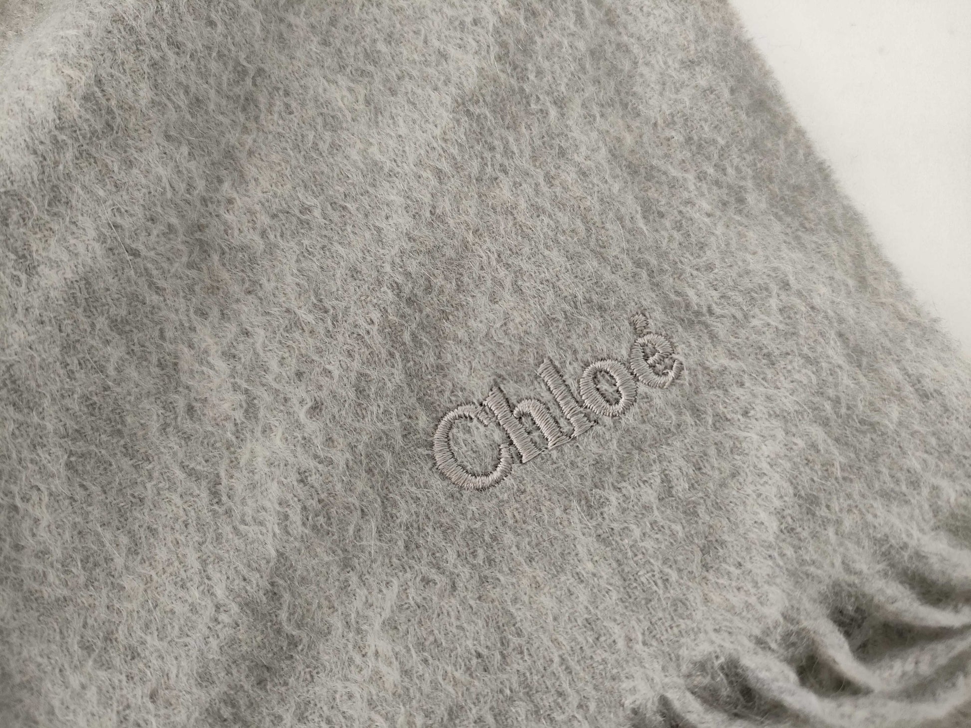 Chloe 100% Cashmere Embroidered Logo Scarf