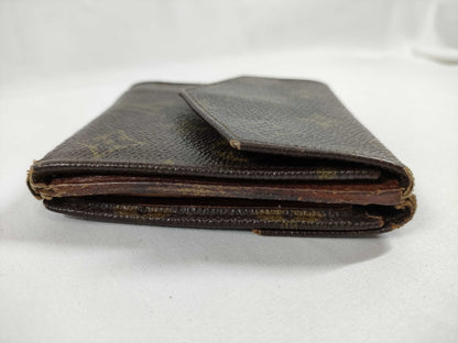 LOUIS VUITTON Louis Vuitton Porte Monnaie Bi-Eye Carte Credit Monogram Wallet with Gold Hardware M61660