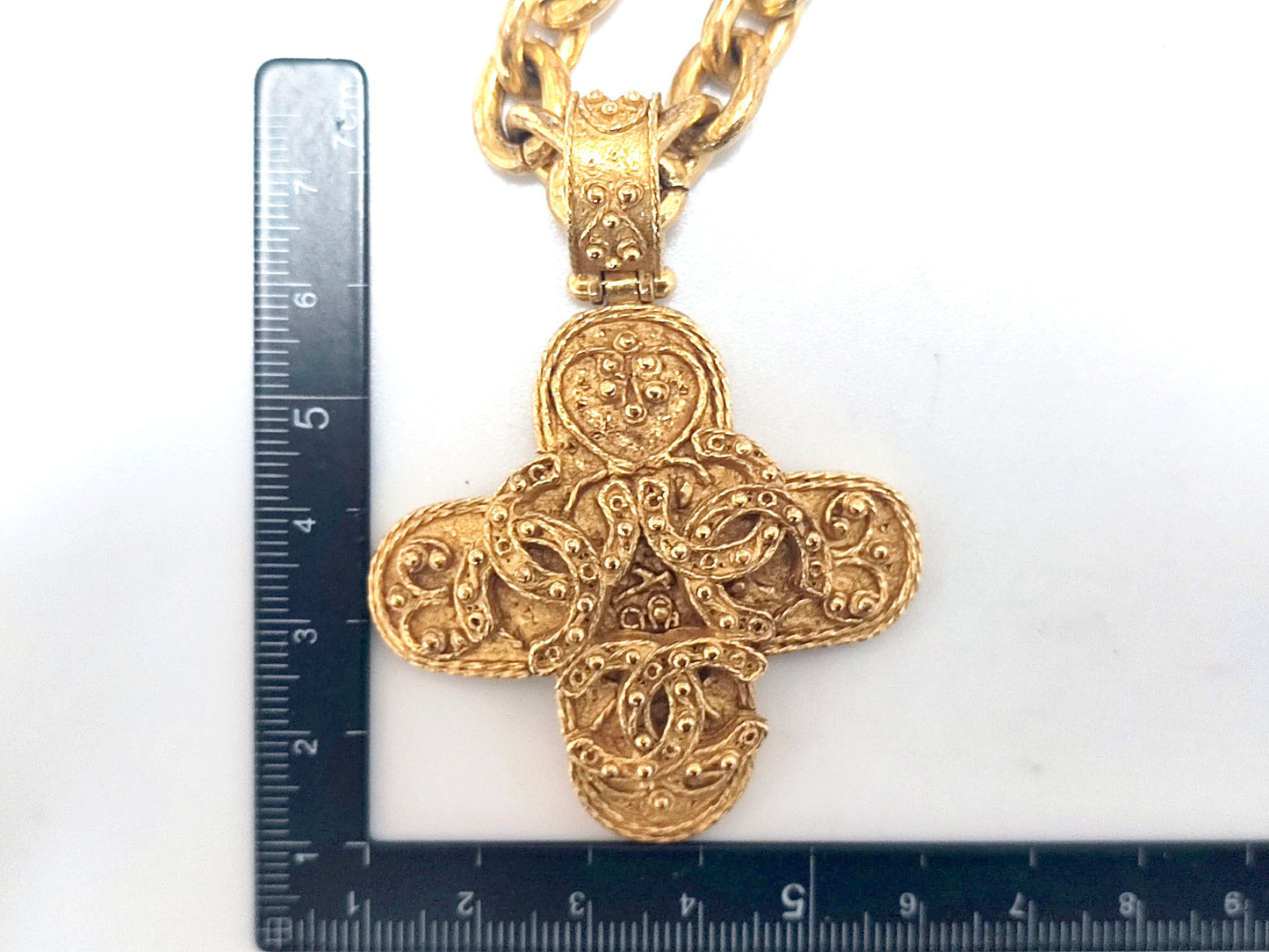 CHANEL Triple Coco Mark Cross Necklace 94A Necklace