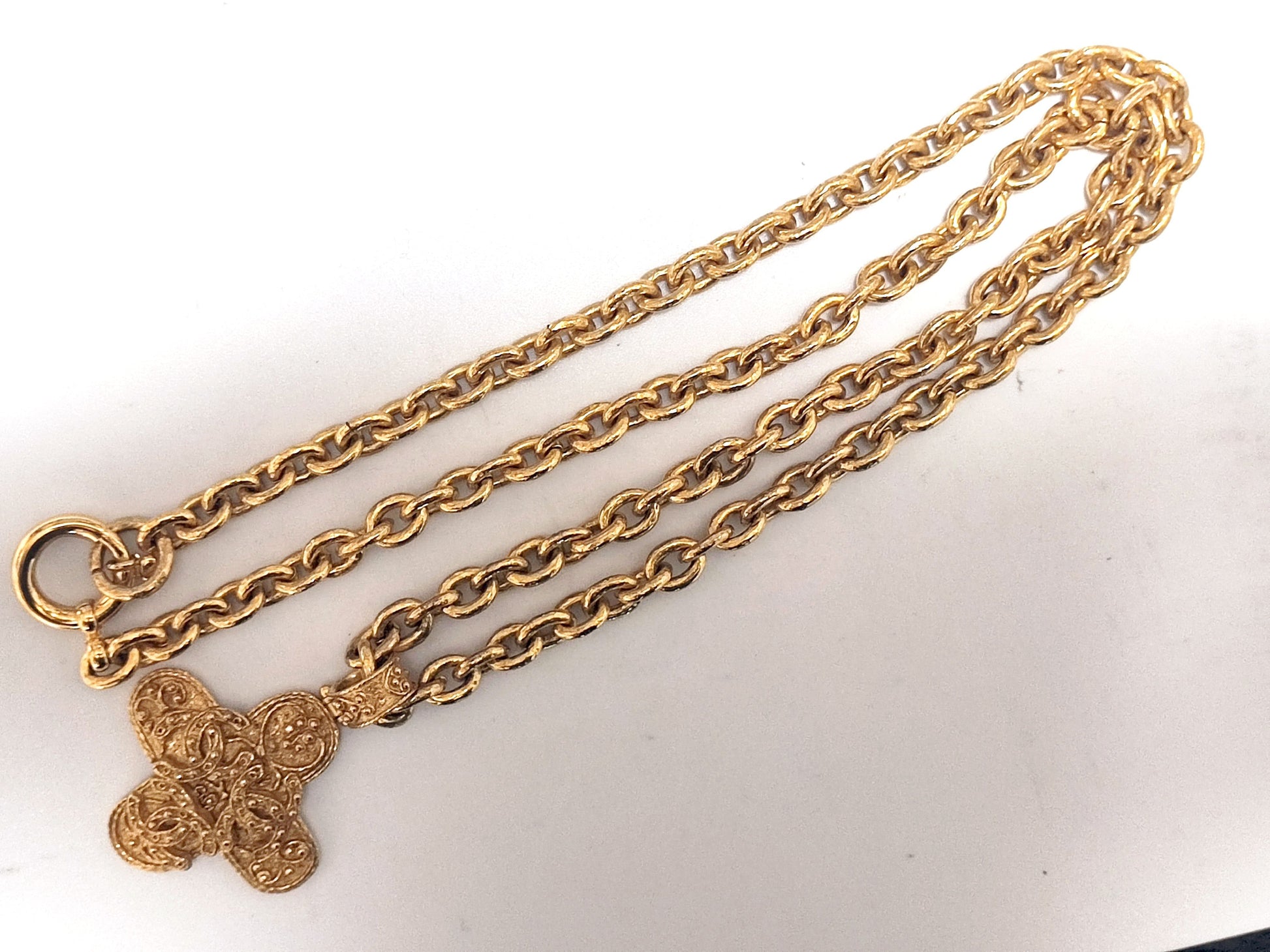CHANEL Triple Coco Mark Cross Necklace 94A Necklace