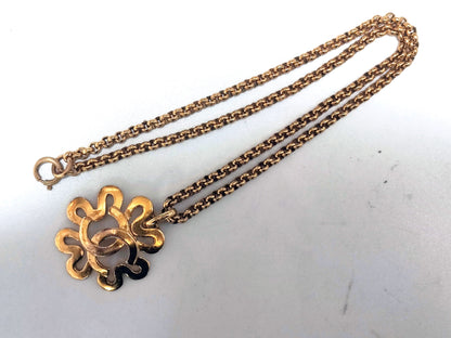CHANEL Coco Mark Flower Necklace 95P Necklace