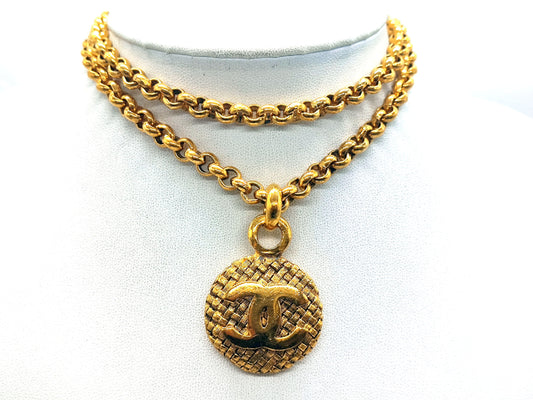 CHANEL Coco Mark Mesh Necklace 29 Necklace