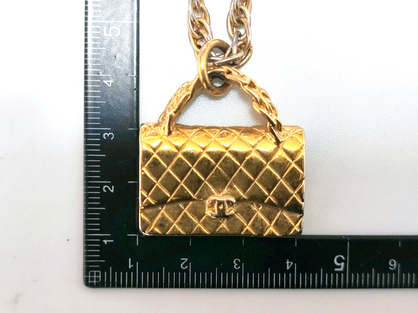CHANEL Coco Mark Matelasse Bag Necklace Necklace