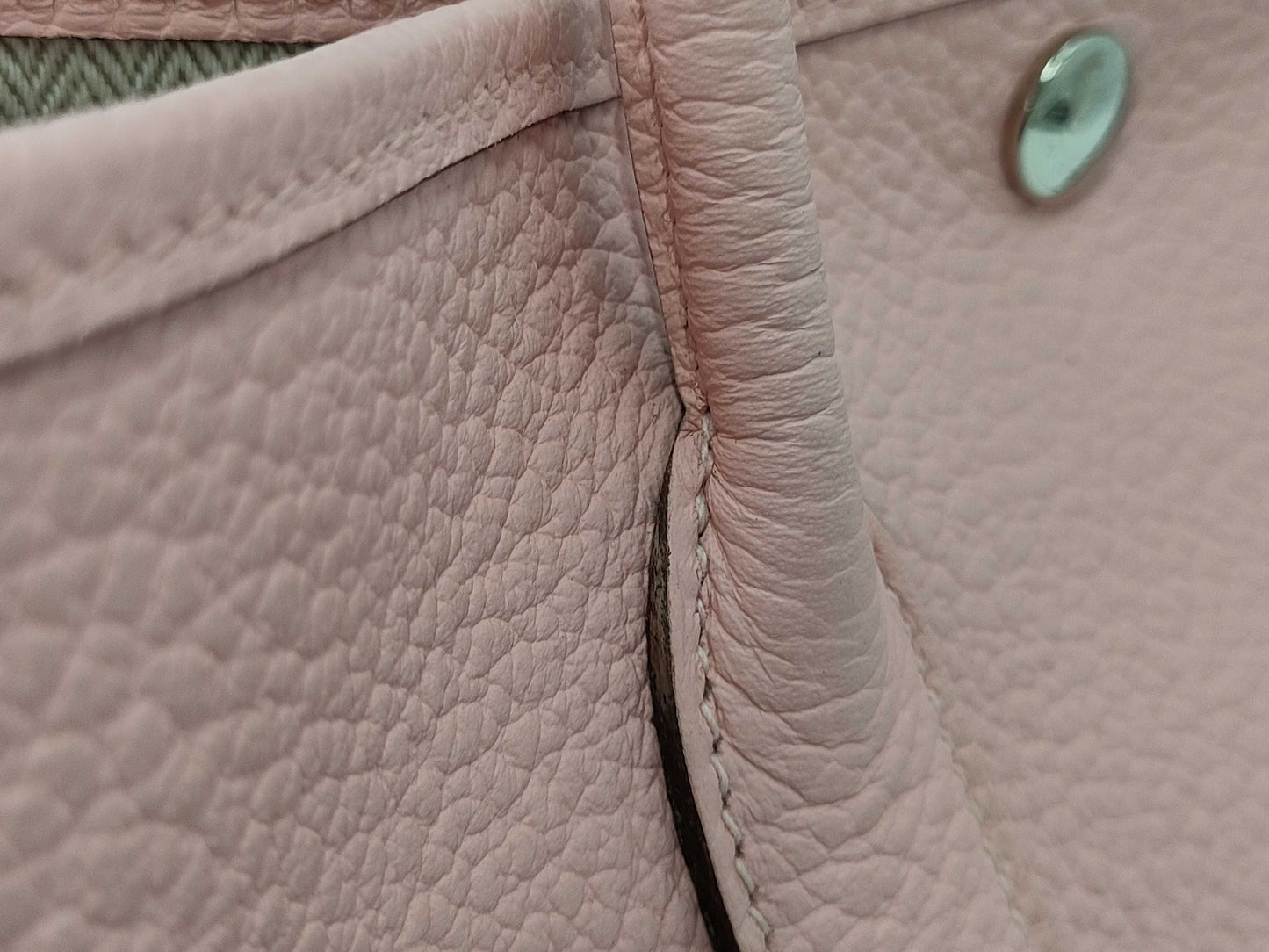 HERMES Garden Party 30 TPM T Stamp Pink Handbag