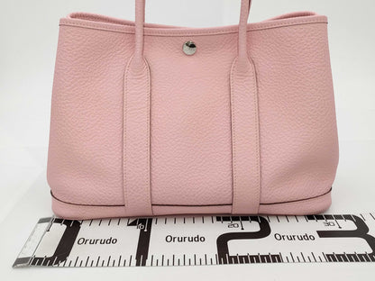 HERMES Garden Party 30 TPM T Stamp Pink Handbag